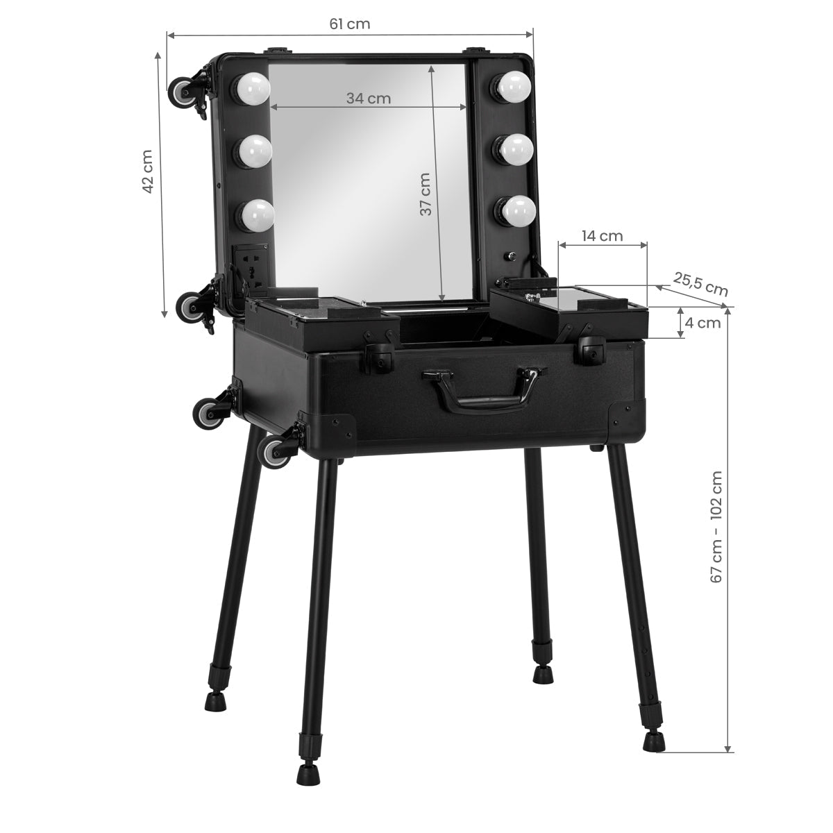 Portable black T-27 stand case by Activeshop, showing a sleek, lightweight protective carrying case for electronic accessories.