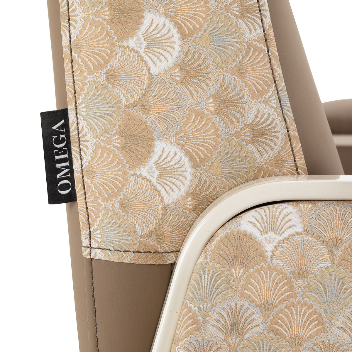 Light brown Omega Grandeur waiting room chair by OMEGA with padded seat and backrest, ideal for reception areas.