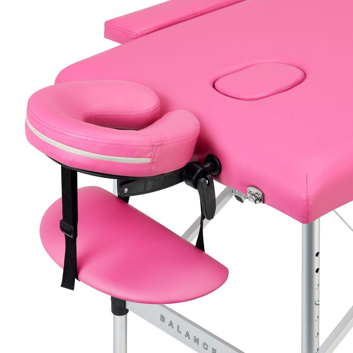 BALANCE aluminium folding massage table 2 segment pink - BVShop