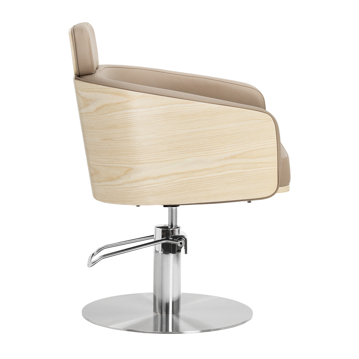 Gabbiano Wratislavia hairdressing chair beige chrome base - BVShop