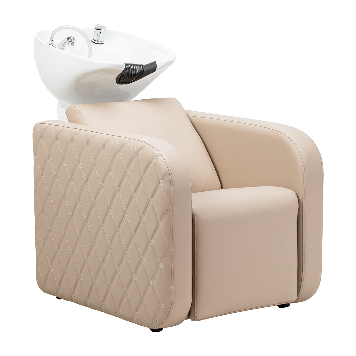 Gabbiano Sylvia Plus Elektrische Friseurwaschanlage Mit Massage – Beige · Gesamtansicht