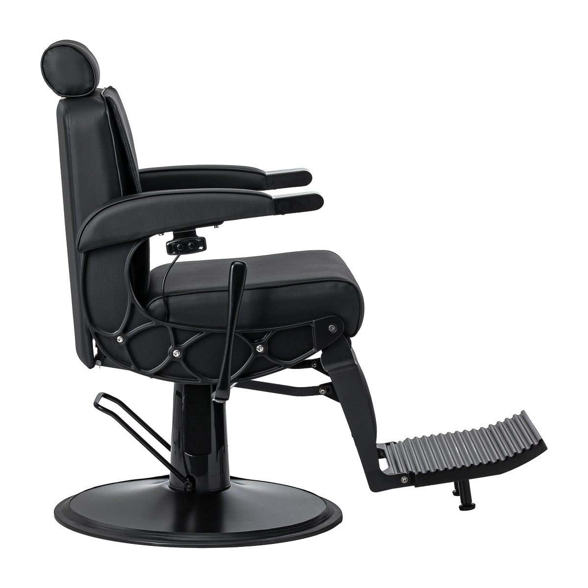 Gabbiano Continental Barberstuhl Mit Massage – Schwarz · Seitenansicht