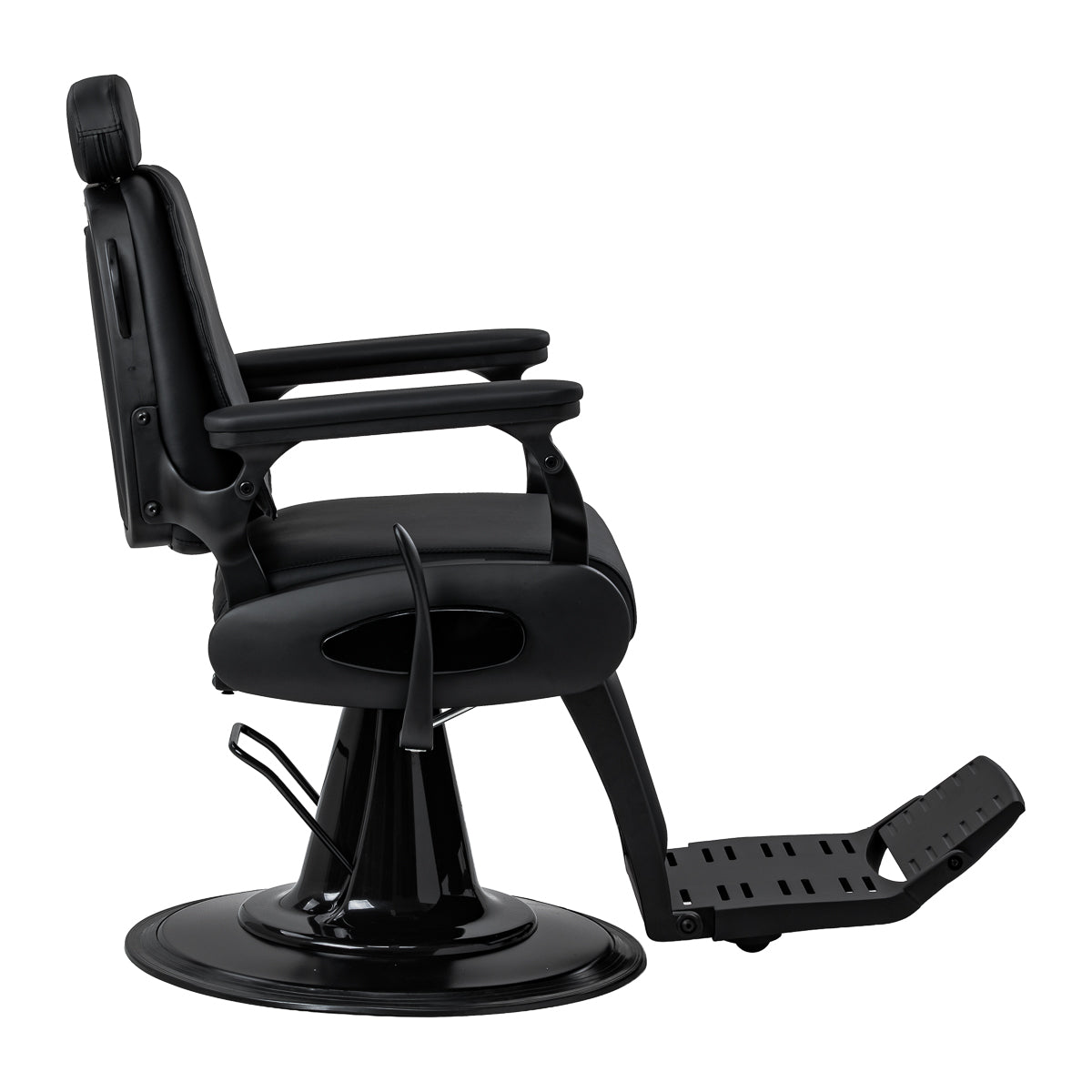 Gabbiano Francesco Barberstuhl Mit Massage – Schwarz, Schwarze Basis · Seitenansicht