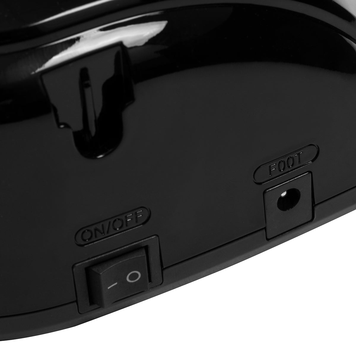 EXO Futura Nagelfräser 65W – Schwarz · Anschlussbuchsen