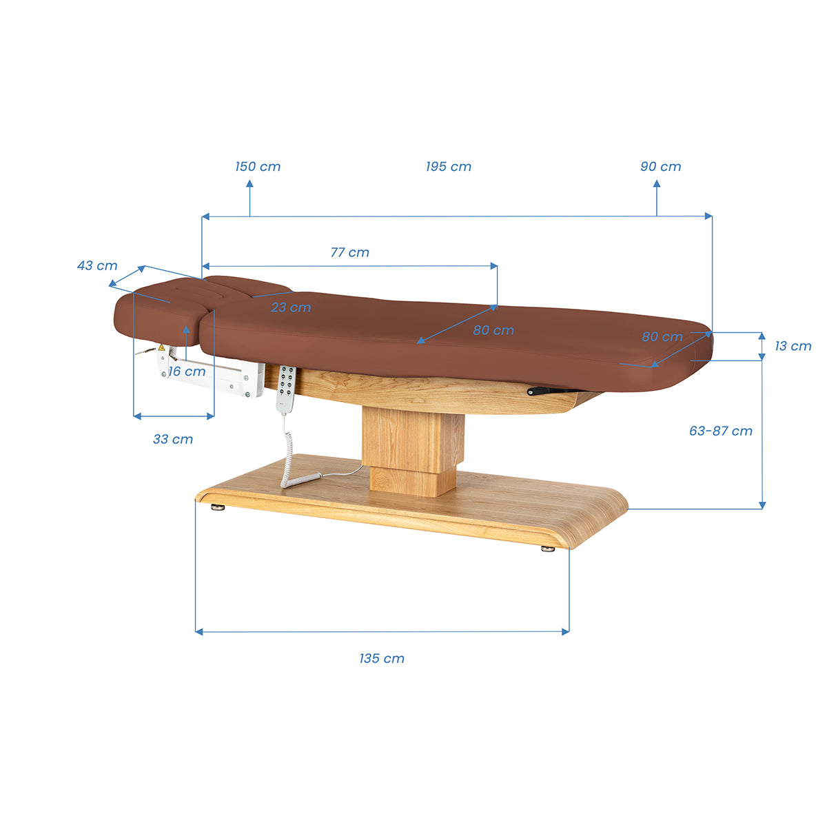 Sillon Relax · braun / hellbraun · Maßzeichnung