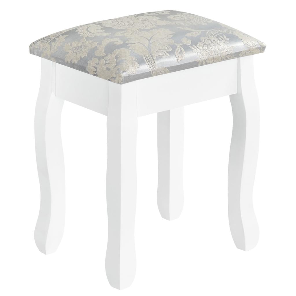 Toaletka biała EMMA 3 mirrors 4 drawers +stool - BVShop