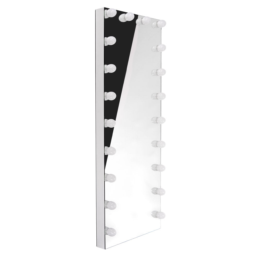 Hollywood LED illuminated mirror by Beauty System, 175 x 80cm, featuring bright LED lights and sleek modern design.
