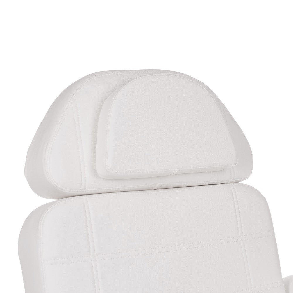 Electric cosmetic chair BR-6622 by Beauty System in white, showcasing adjustable upholstery and ergonomic design for beauty treatments.
