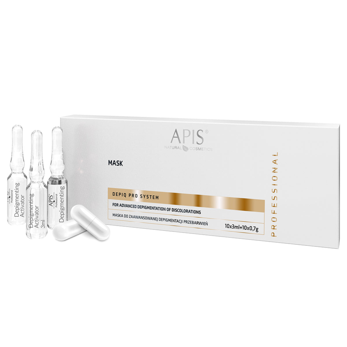 APIS DEPIQ PRO SYSTEM Mask for advanced depigmentation of hyperpigmentation, 10x3ml + 10x0,7g - BVShop