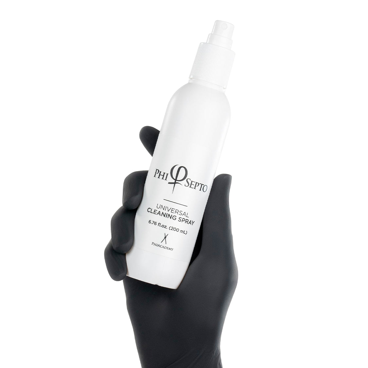 PhiSepto Universal Cleaning Spray 200ml — spray bottle held in a gloved hand