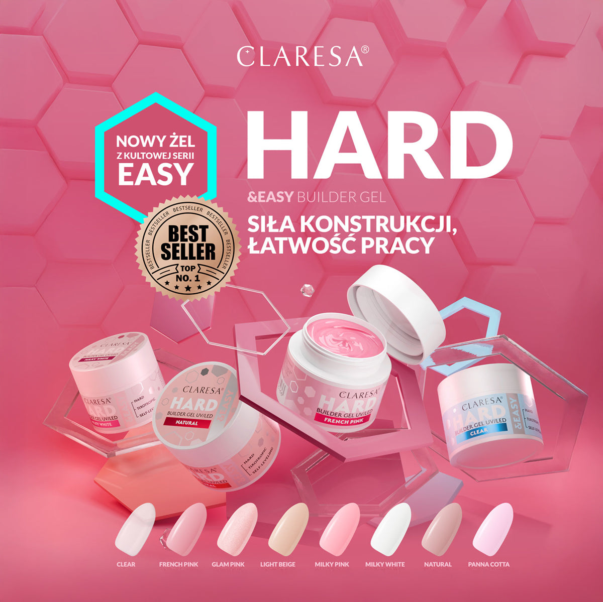 CLARESA HARD&EASY BUILDER GEL FRENCH PINK 45g - BVShop