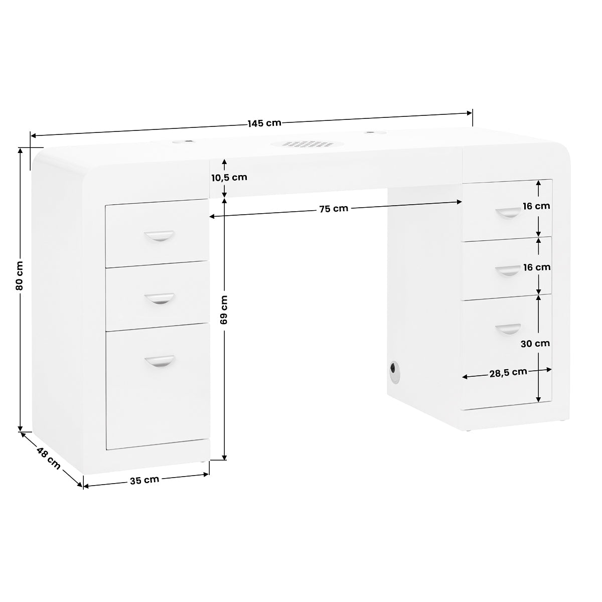 COSMETIC DESK 314 WHITE - BVShop