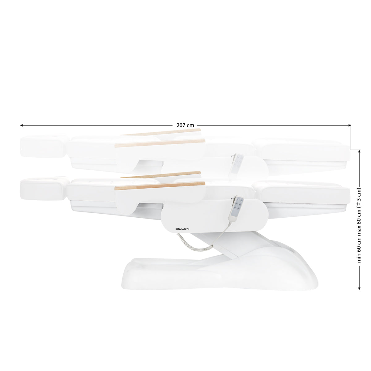 Electric cosmetic chair SILLON Lux 273b 3 motors white - BVShop