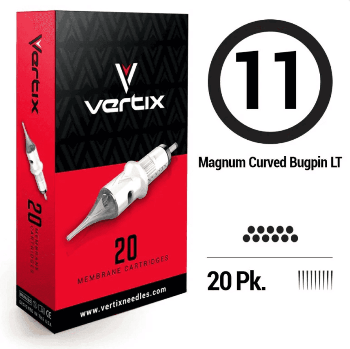 Vertix Tattoo Magnum Curved Bugpin Cartridges - BVShop