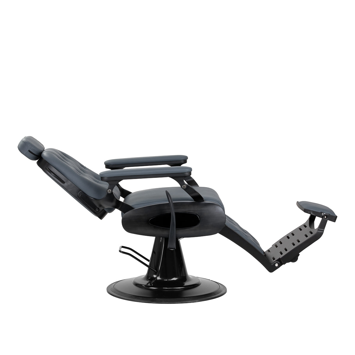 Gabbiano Francesco barber chair in graphite with brushed black frame - BVShop