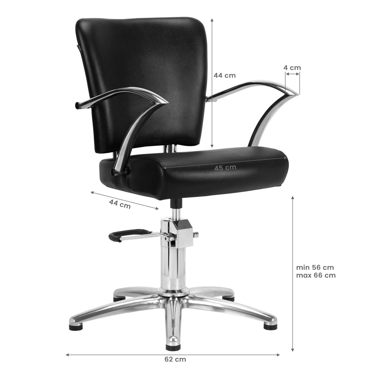 GABBIANO HAIRDRESSING CHAIR DALLAS BLACK - BVShop