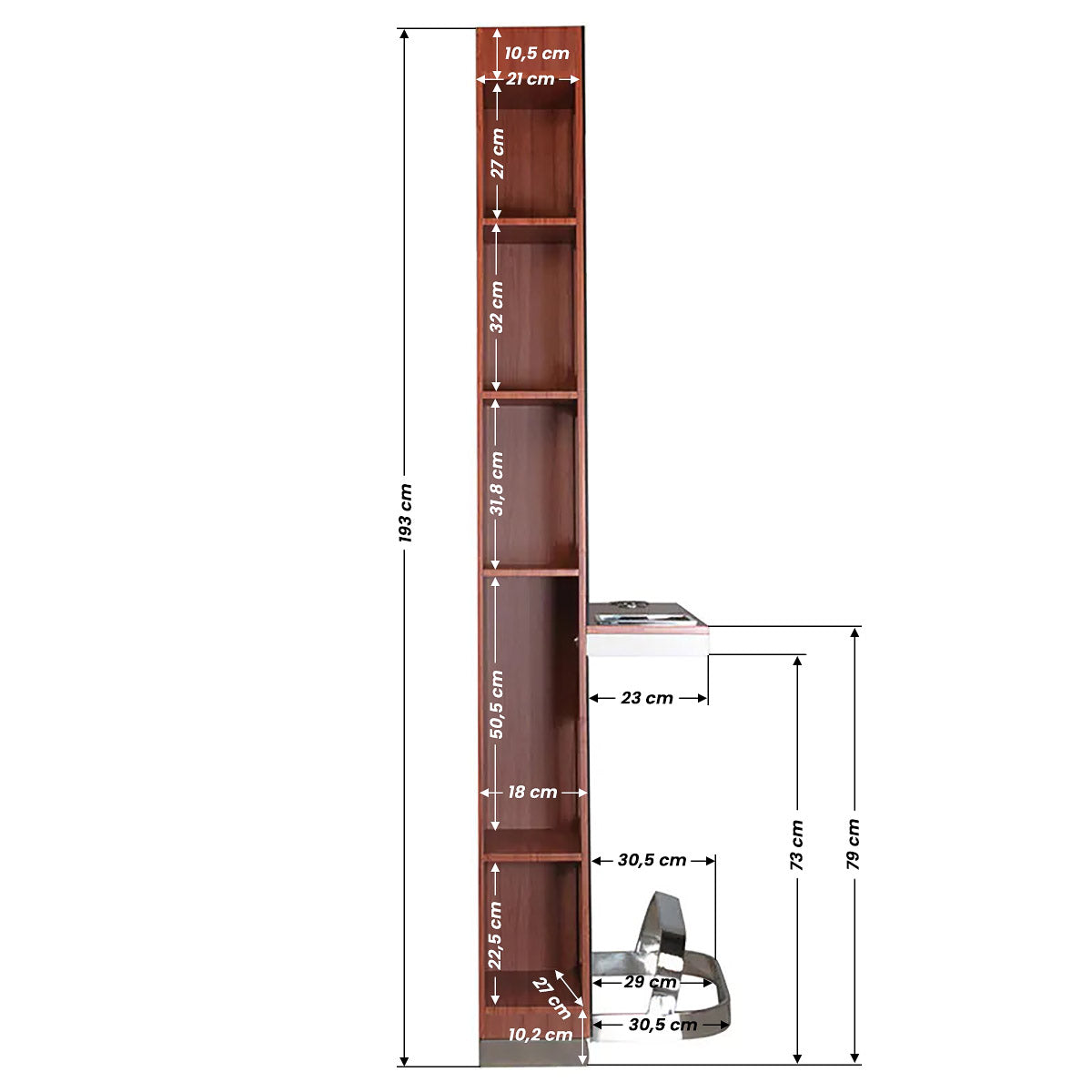 Gabbiano hairdressing console b058 cherry - BVShop