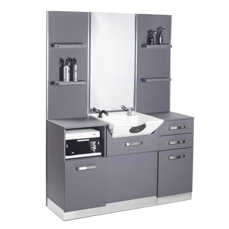Gabbiano hairdressing console with a wash basin b085 gray - BVShop