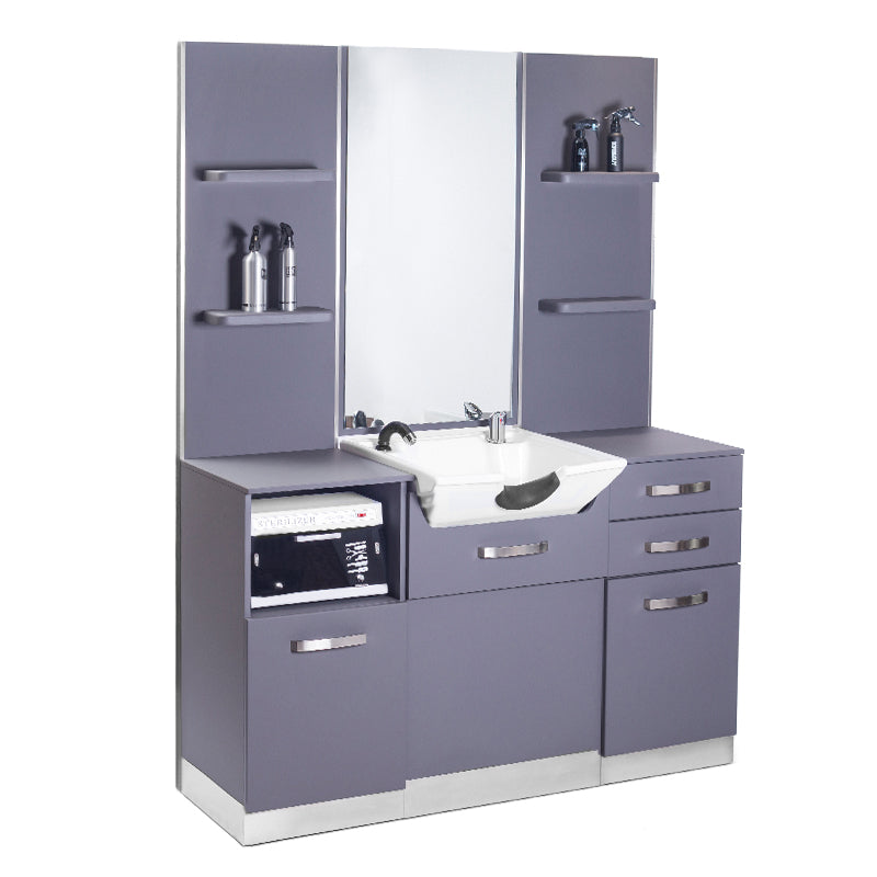Gabbiano hairdressing console with a wash basin b085 gray - BVShop