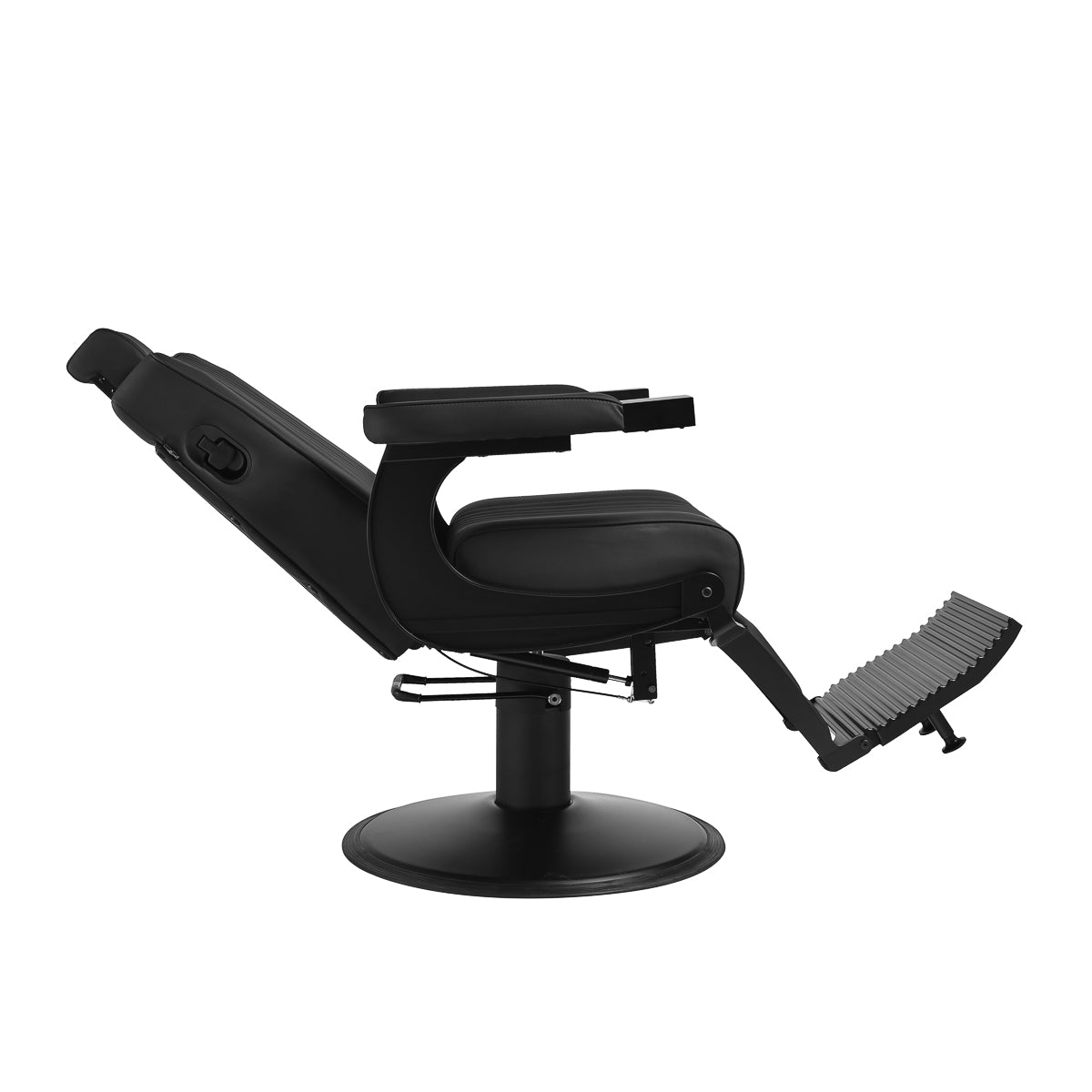 Gabbiano Levi barber chair with black frame black without stitching at the back - BVShop