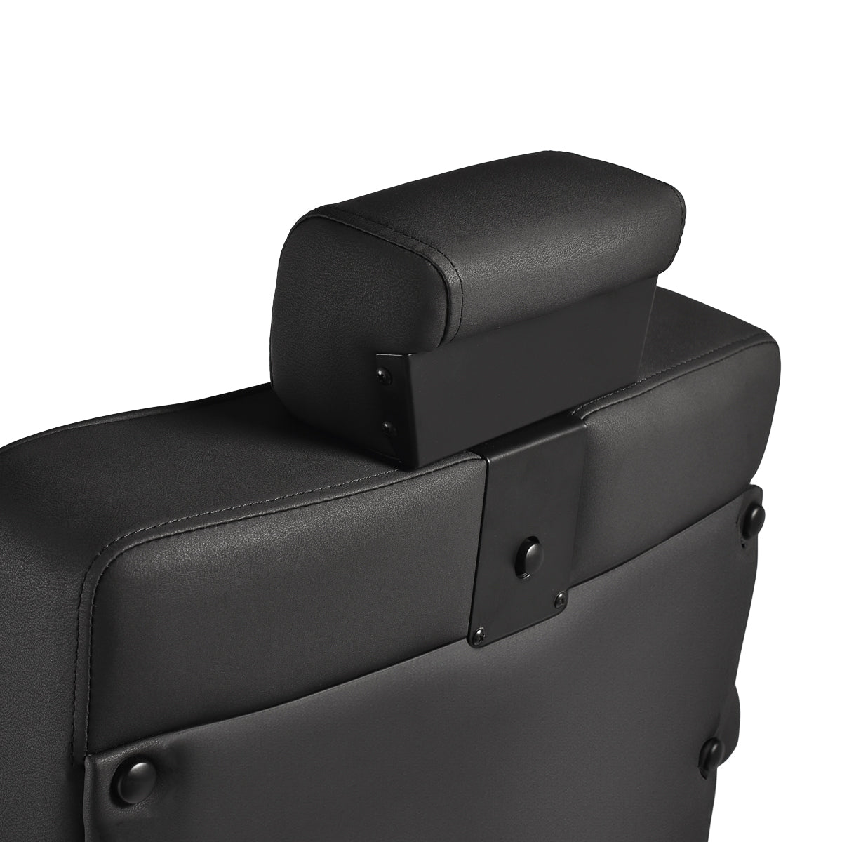 Gabbiano Levi barber chair with black frame black without stitching at the back - BVShop