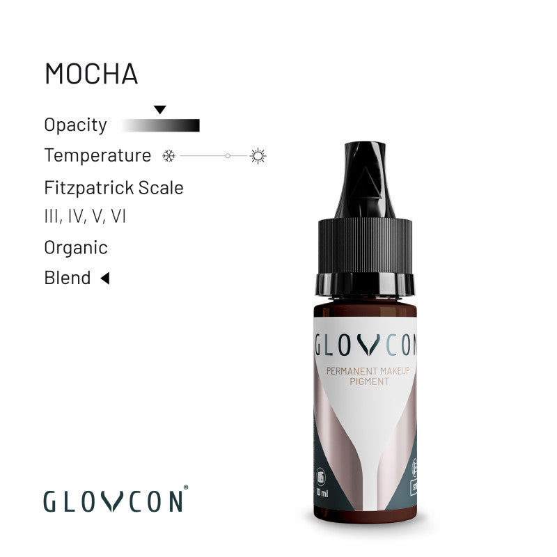 GLOVCON Mocha warm medium brown brow pigment for PMU artists