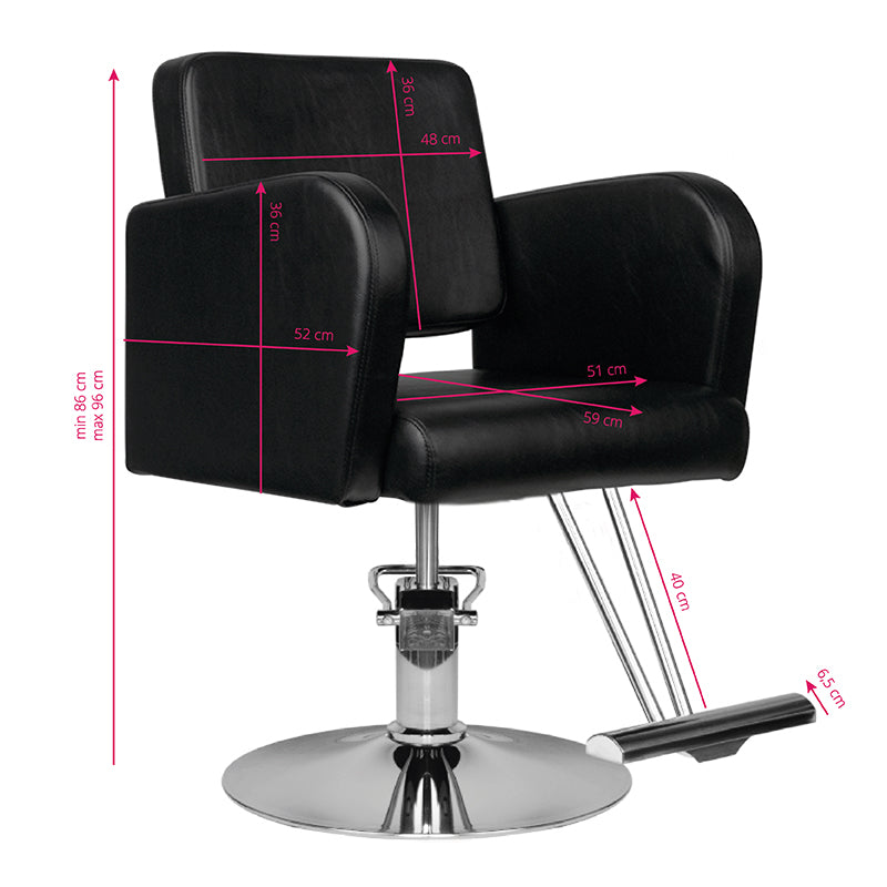 Hair system hairdressing chair hs92 black - BVShop