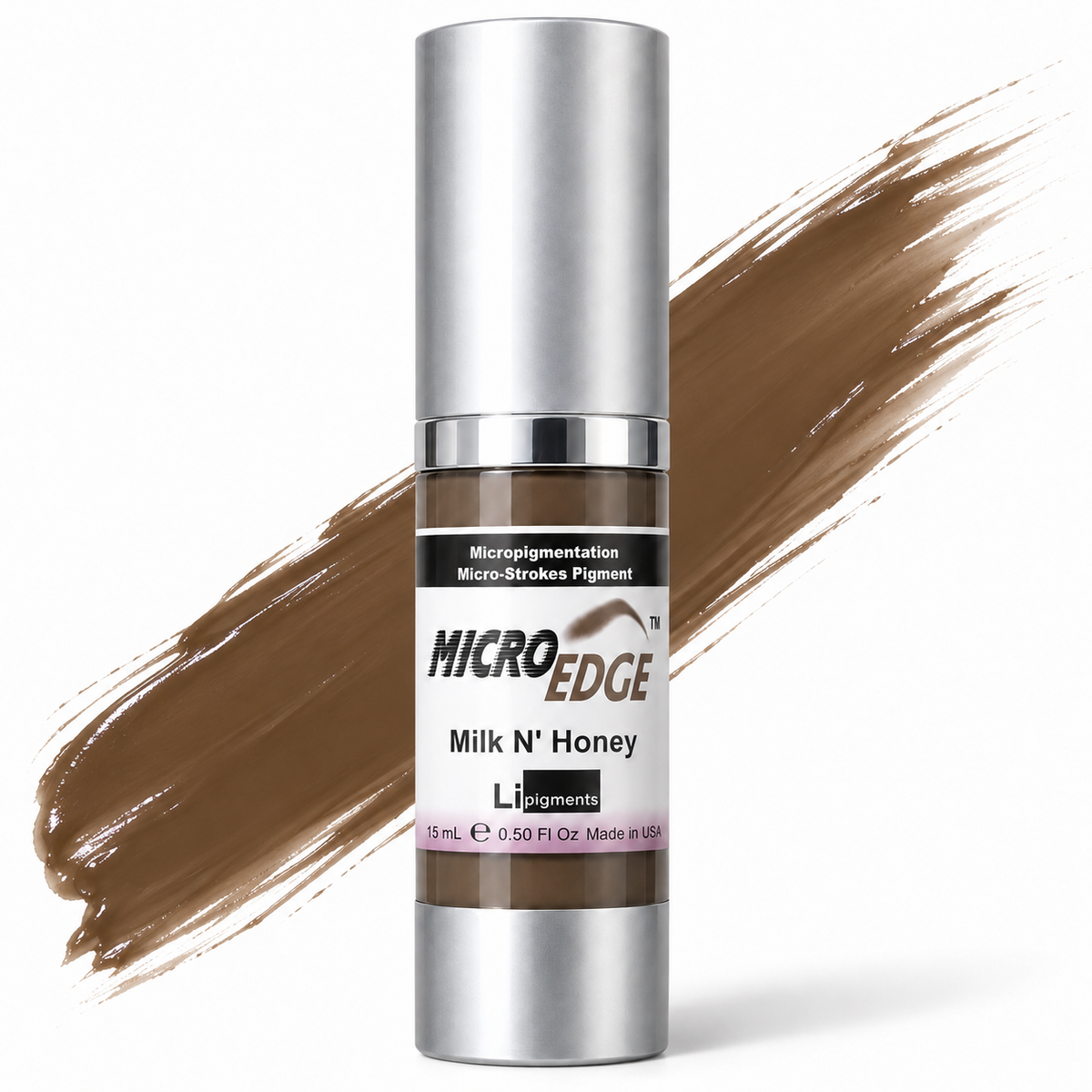 Li Pigments Micro Edge Milk N' Honey Pigment 15ml — bottle with a liquid pigment colour swipe