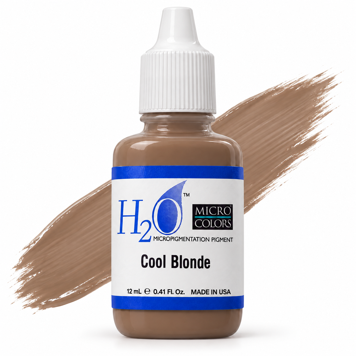 Li Pigments Micro Colors H2O Cool Blonde Practice Pigment 12ml — bottle with pigment colour smear