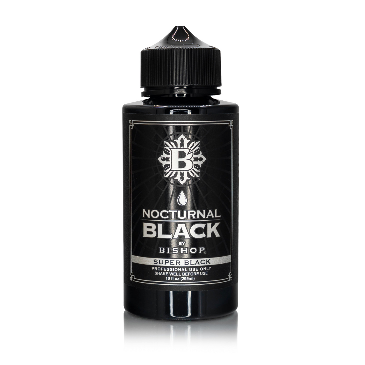 Nocturnal By Bishop Super Black 295ml — Flasche auf weißem Hintergrund