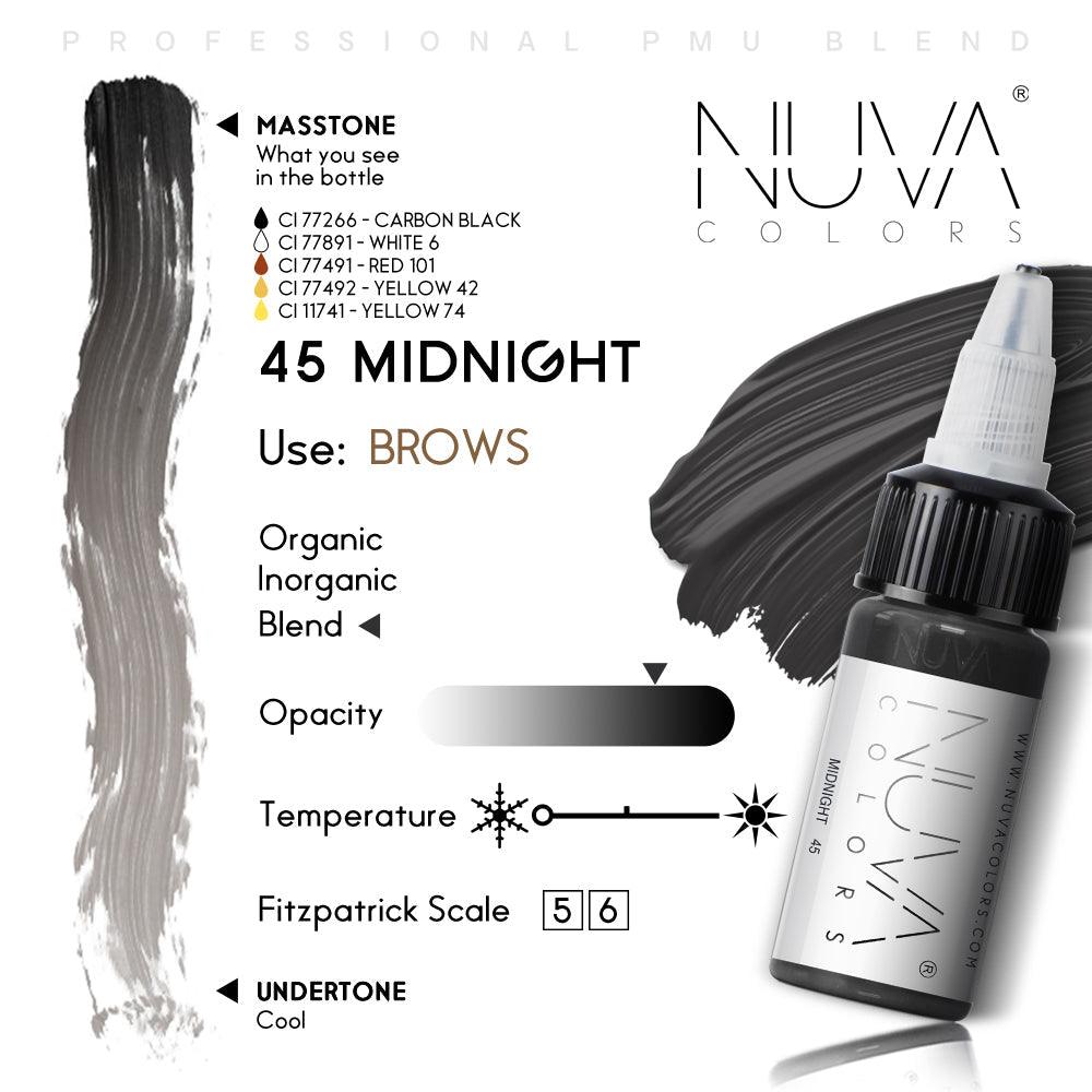 Nuva Colors Eyebrow Pigments 45 MIDNIGHT 15ml - BVShop