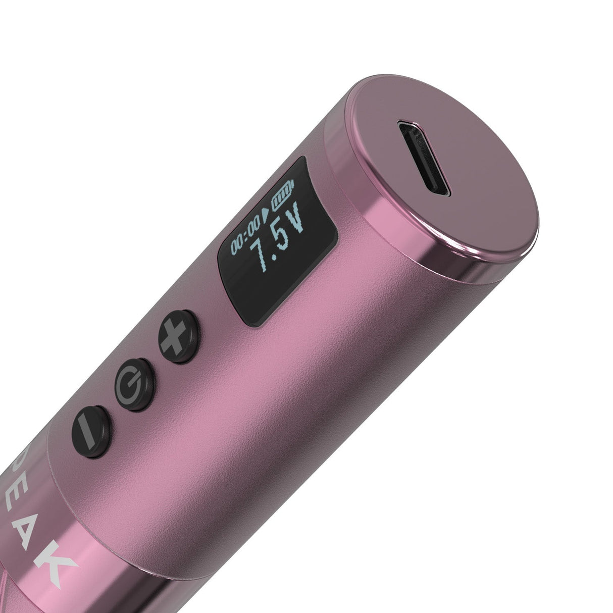 Peak Astra PMU machine, pink, LED display close-up