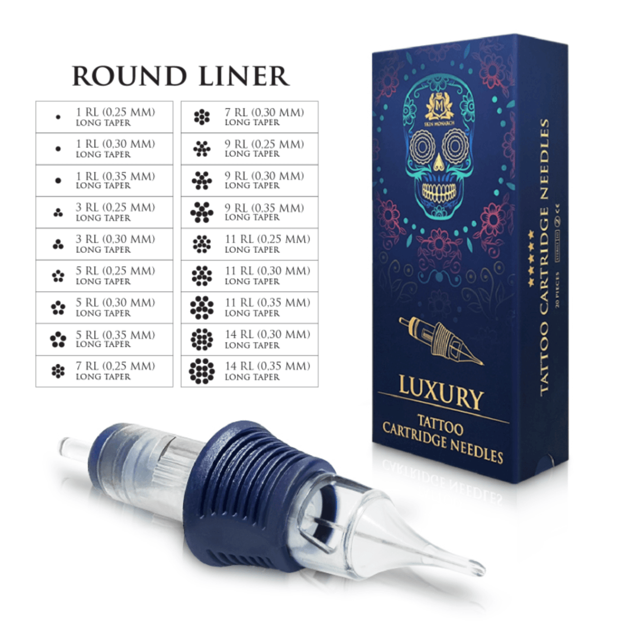 Skin Monarch Luxury ROUND LINER Tattoo Cartridges - BVShop