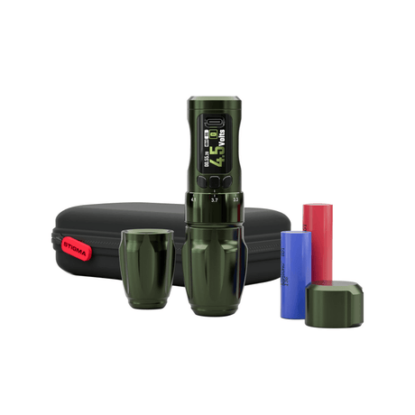 Stigma Chroma Pro Kit Wireless Tattoo Machine Army Green - BVShop