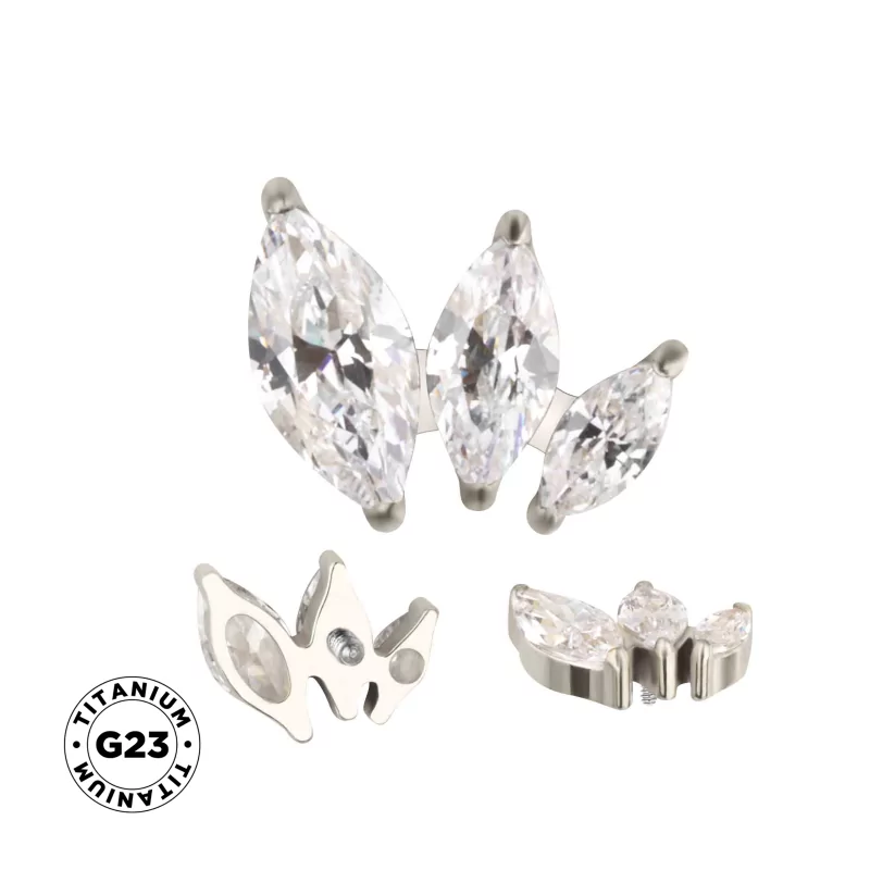 Titanring mit Marquise-Anordnung