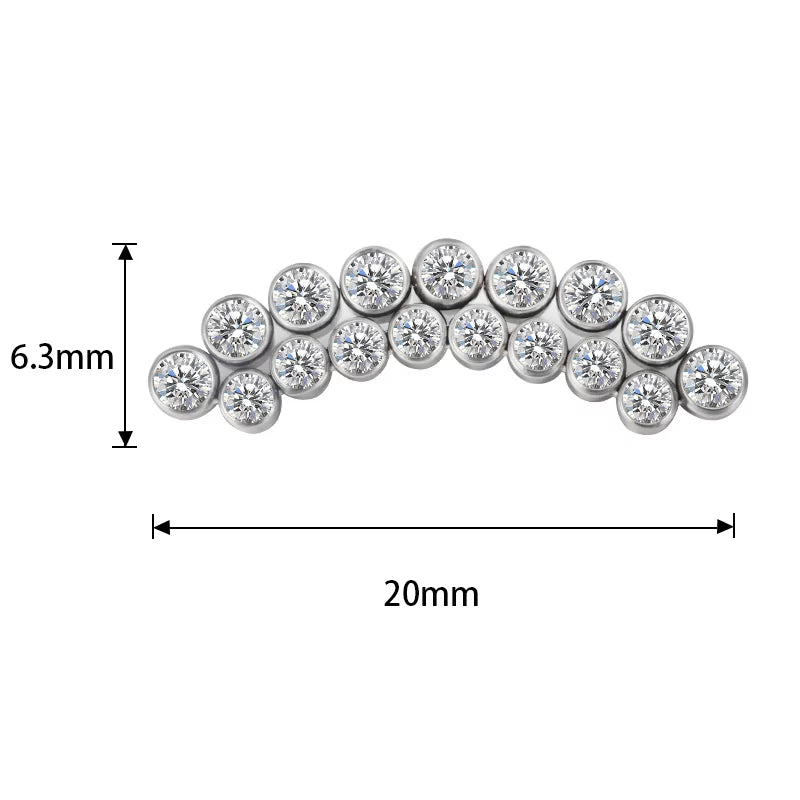 Titanring mit gebogener Linienfassung