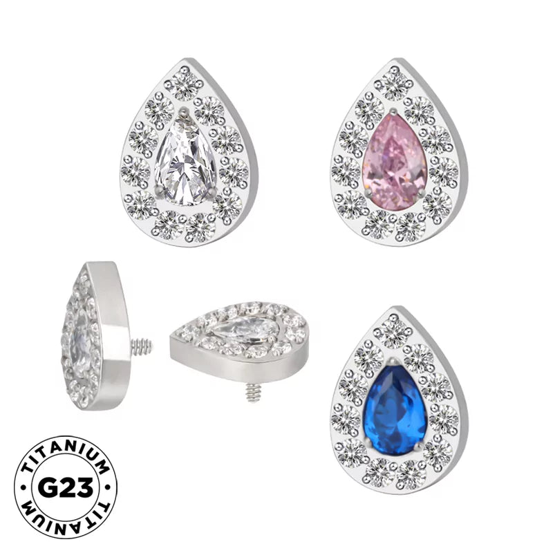 Titanring mit Pavé-Birnenschliff