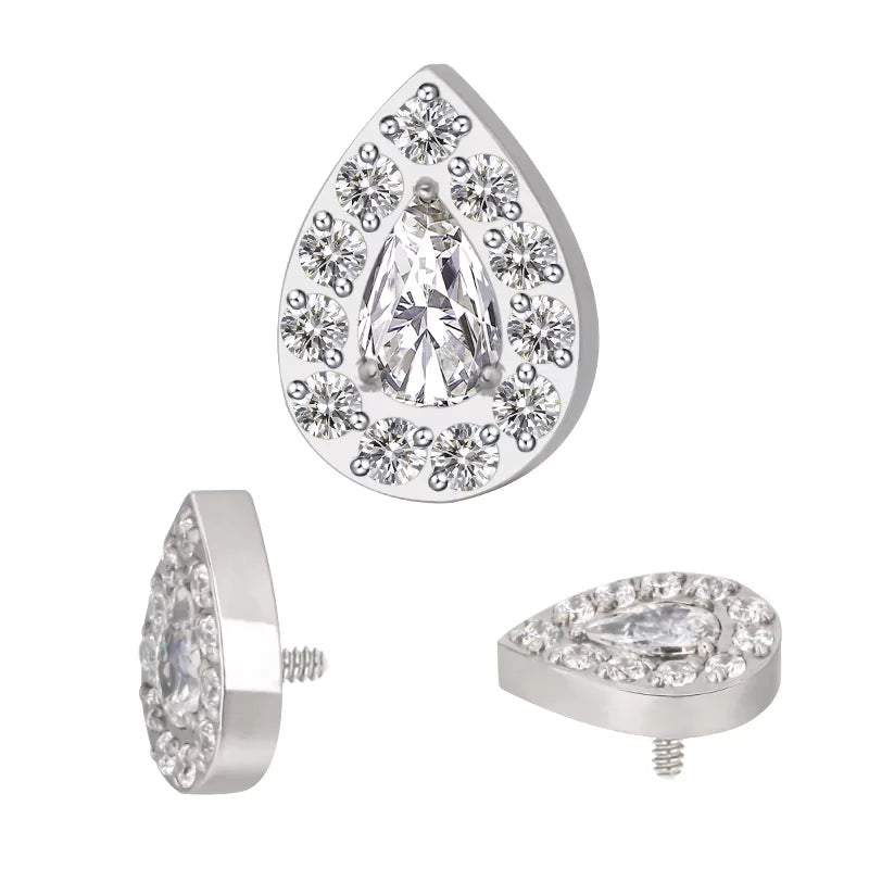 Titanring mit Pavé-Birnenschliff