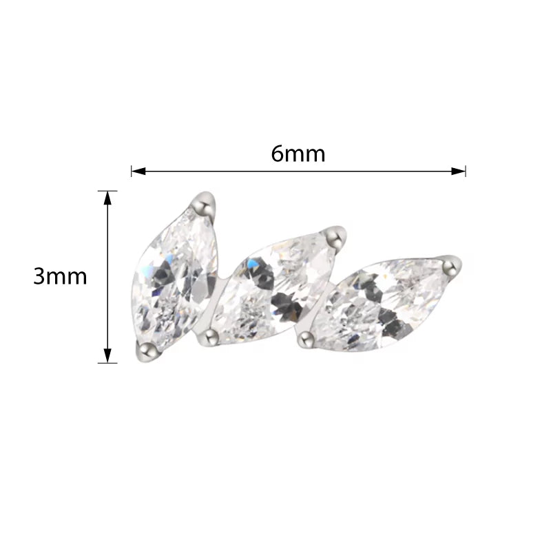 Titanring-Spitzen 3-Zinken Gebogener Fächer