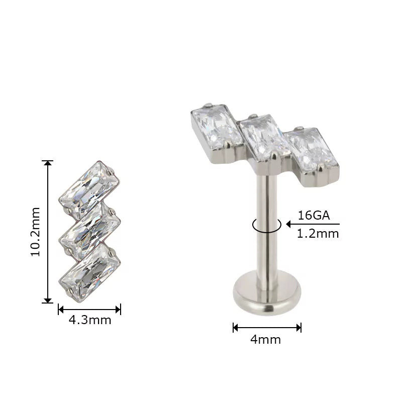 Titanring-Spitzen 3 Rechteckige Fassung