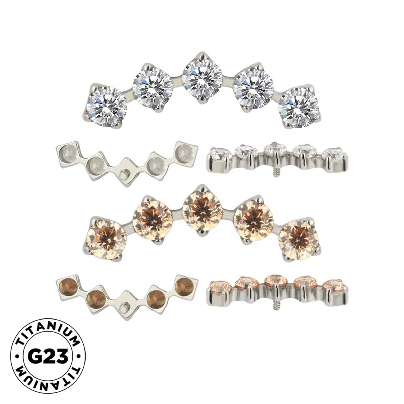 Titanring-Spitzen 5 Krappen Zirkonia-Fassung