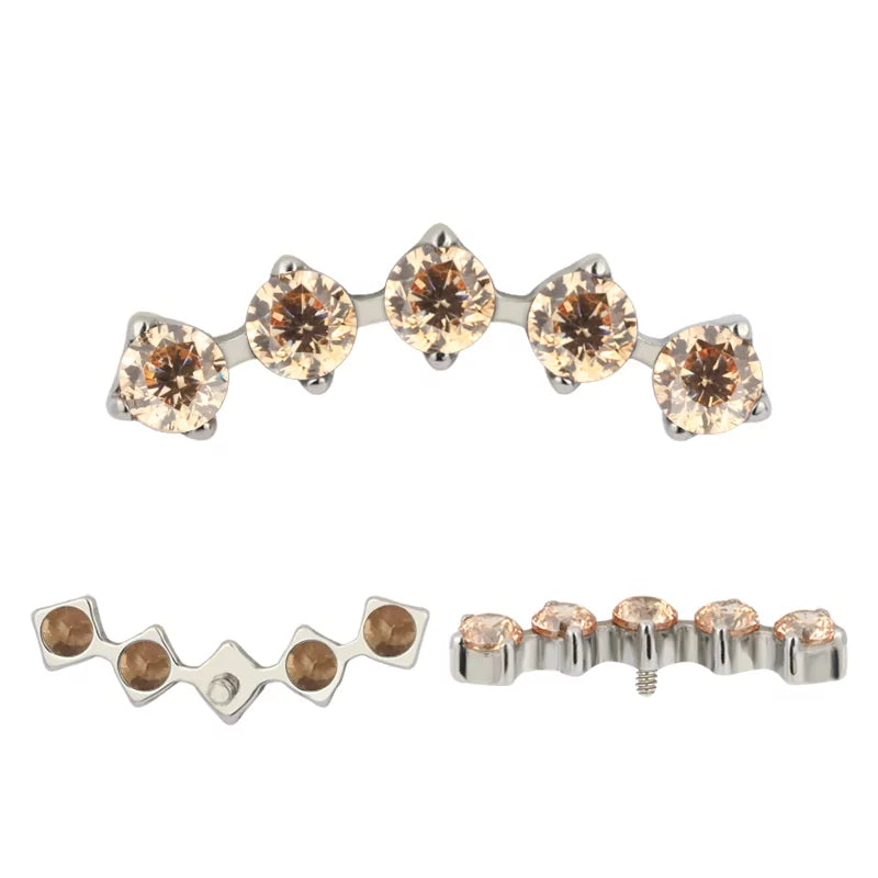 Titanring-Spitzen 5 Krappen Zirkonia-Fassung