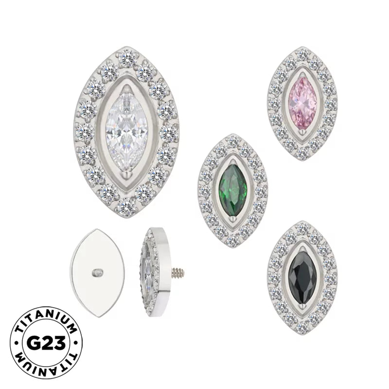 Titanring-Spitzen mit Marquise-Fassung