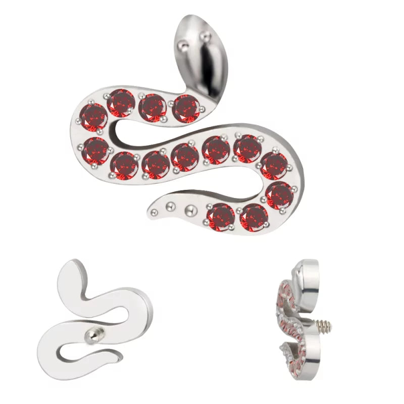 Titanring-Spitzen mit Pavé-Schlangendesign