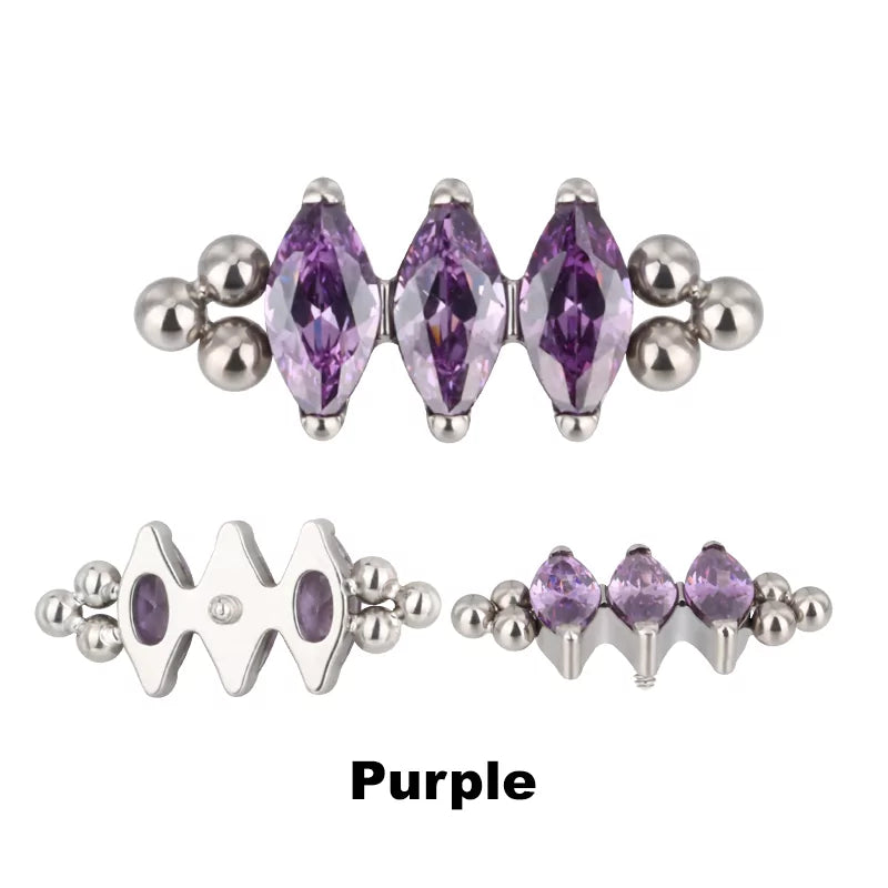 Titanring mit dreifacher Perlenfassung