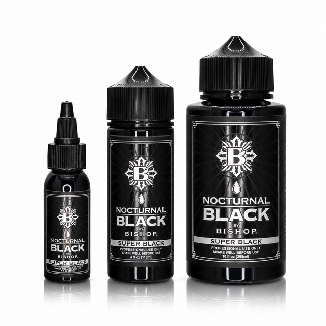 Nocturnal By Bishop Super Black 30ml, 118ml, 295ml — Vergleich der Flaschengrößen