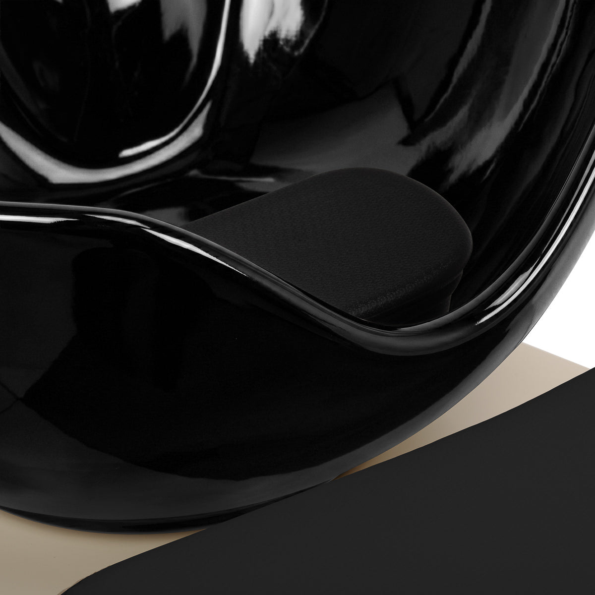 Omega Marina Black hairdressing wash unit with a sleek black sink and modern design for salon use.
