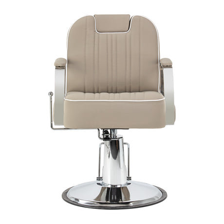 Beige barber chair Gabbiano Rufo with extendable headrest