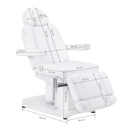 Azzurro 708A electric beauty chair dimensions and features
