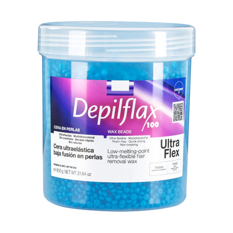 Depilflax 100 Flexible Low Melting Point Wax Ultraflex Blue 600g - BVShop